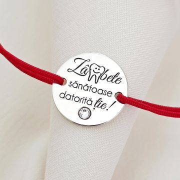 Bratara Zambete sanatoase - Argint 925 si Cristal Swarovski - Snur reglabil