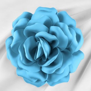 Brosa floare albastru intens cu diametru de 15 cm, cu clips pentru par