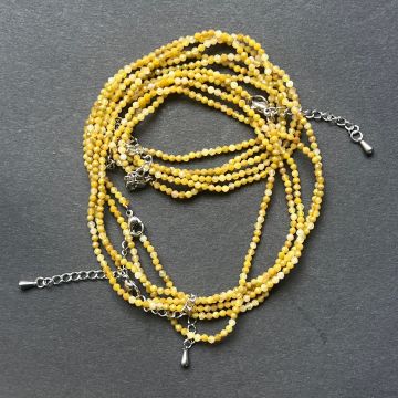 Colier opal galben sfere 2-3 mm