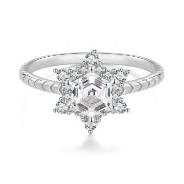 Inel din argint Elegant Snowflake