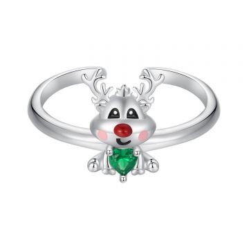 Inel reglabil din argint Red Nosed Reindeer