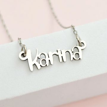 Lantisor personalizat cu Nume - Font Vesel - Argint 925