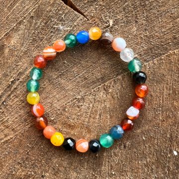 Bratara copii fatetata mix agat 6 mm