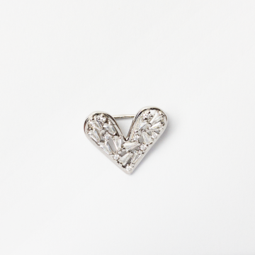 Brosa pandant inima miniaturala din argint 925 cu pietre foarte fine de cubic zirconia