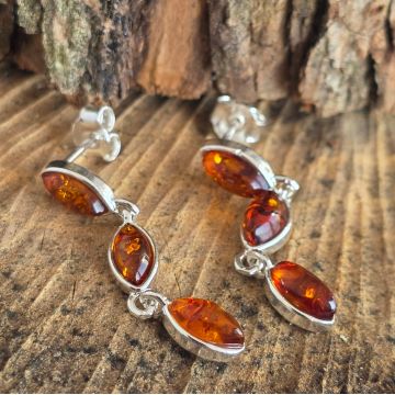 Cercei argint cu chihlimbar Amber13