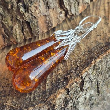 Cercei argint cu chihlimbar Amber3