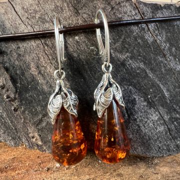 Cercei argint cu chihlimbar Amber4