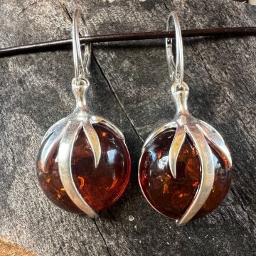 Cercei argint cu chihlimbar Amber8