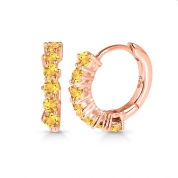Cercei citrin HOOP model Pink