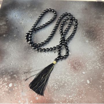 Colier Mala turmalina neagra 108 margele
