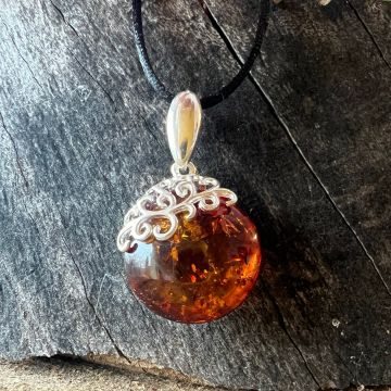 Pandantiv argint cu chihlimbar Amber39