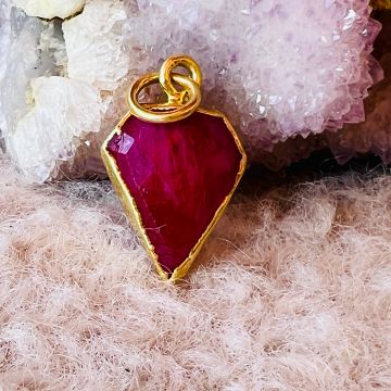 Pandantiv mini rubin Diamond 1.5 cm, piatra lunii iulie, birthstone
