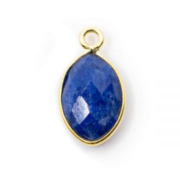 Pandantiv mini safir 1.2 cm, piatra lunii septembrie, birthstone