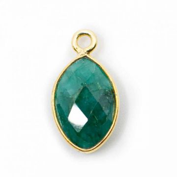 Pandantiv mini smarald 1.2 cm, piatra lunii mai, birthstone