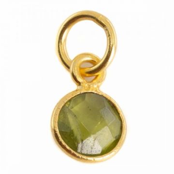 Pandantiv peridot 0.6 cm,  piatra lunii august, birthstone