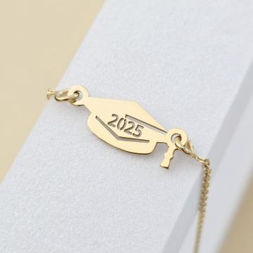 Brățară Toca cu an personalizat - Argint 925 placat cu Aur Glaben 18K - cu lantisor