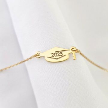 Brățară Toca cu an personalizat - Argint 925 placat cu Aur Glaben 18K - cu lantisor