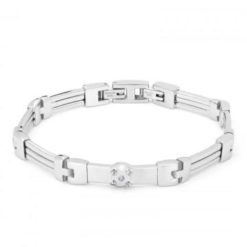 Bratara Barbati cu Diamant Natural 0.022ct, din Otel Inoxidabil
