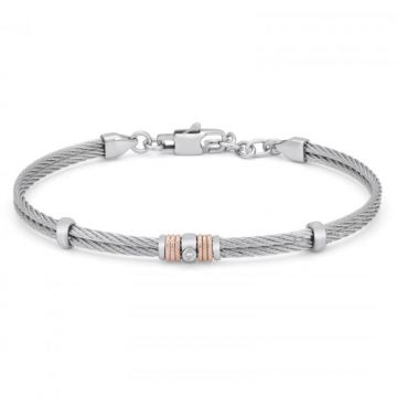 Bratara din Otel cu Diamant de 0.015ct, pentru Barbati