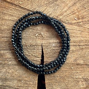 Bratara fatetata agat negru 3 mm