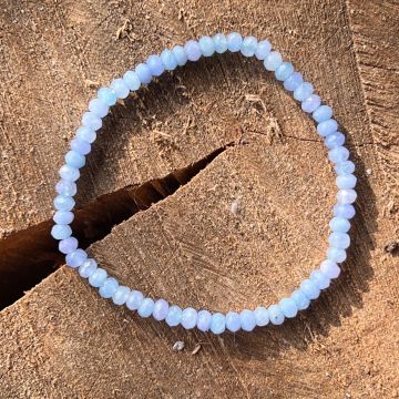 Bratara fatetata discuri agat albastru 4 mm