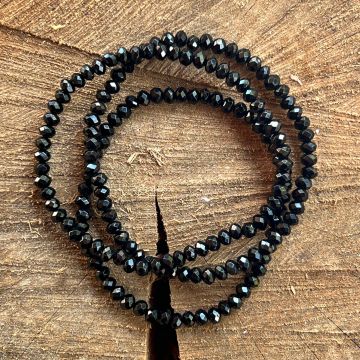 Bratara fatetata discuri agat negru 4 mm
