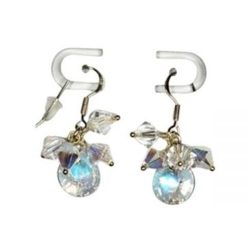 Cercei Argint 925 placati cu Aur, Swarovski aurore