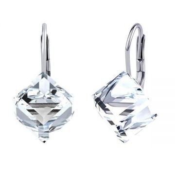 Cercei Argint 925, Swarovski cub aurore, 6 mm