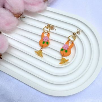 Cercei - Bunny Dangle - Portocaliu