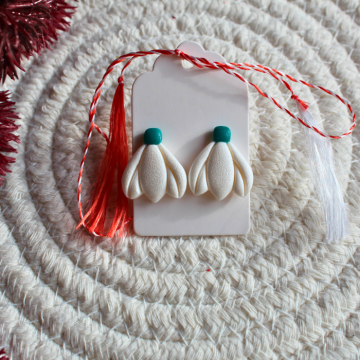 Cercei - Ghiocel Studs - Alb