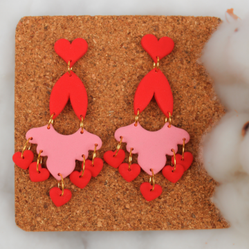 Cercei - Valentine Hearts - Rosu