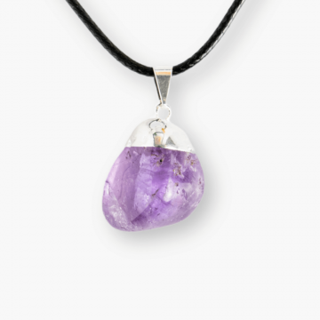 Colier cu Piatra Rulata de Ametist Natural ,   Calm si Protectie Spirituala