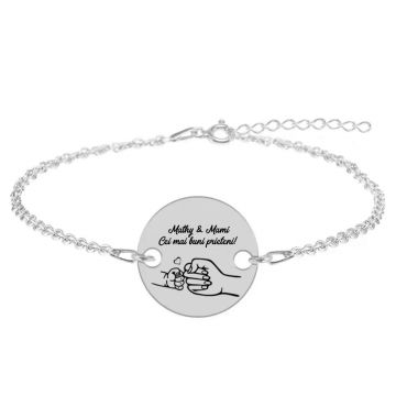Nala - Bratara personalizata cu banut pentru mama din argint 925