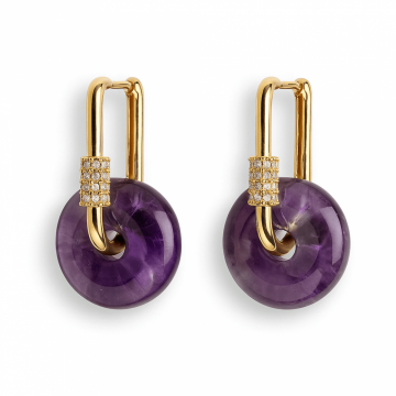 Bijuterie de Liniste ,   Cercei cu Ametist si design Pi