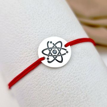 Bratara banut personalizata - simbol Fizica - Argint 925, snur reglabil diverse culori