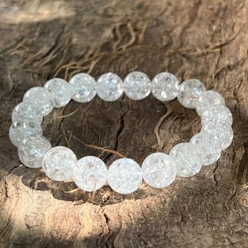 Bratara cuart de stanca/cristal incolor 10 mm