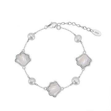 Bratara din argint 925 pentru dama, JW1548, model scoica, placata cu rodiu