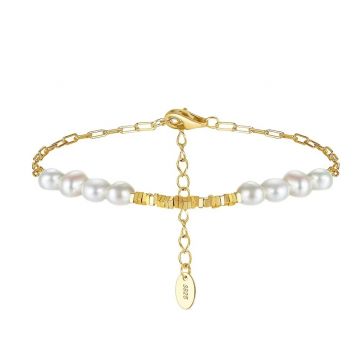 Bratara din argint 925 pentru dama, JW1550, model perle, placata cu aur