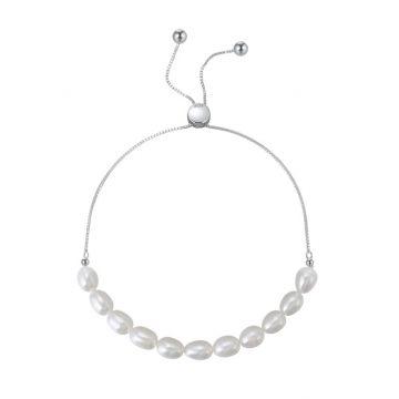 Bratara din argint 925 pentru dama, JW1555, model cu perle, placata cu rodiu