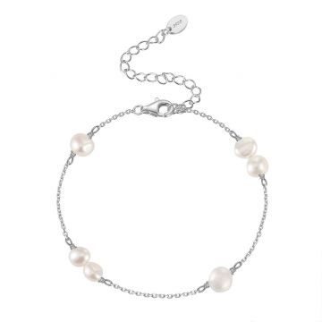 Bratara din argint 925 pentru dama, JW1557, model cu perle, placata cu rodiu
