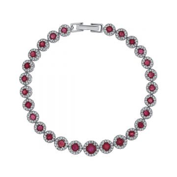 Bratara din argint cu rubin și cubic zirconia