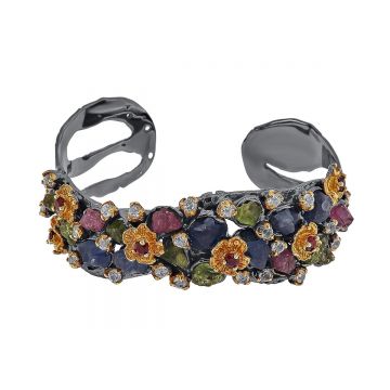 Bratara din argint cu safir, peridot, topaz si granat