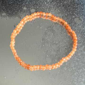 Bratara fatetata agat portocaliu 3 mm