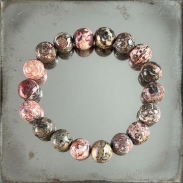 Bratara jasp leopard 10 mm