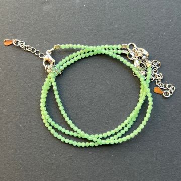 Bratara reglabila fatetata jad verde 2 mm
