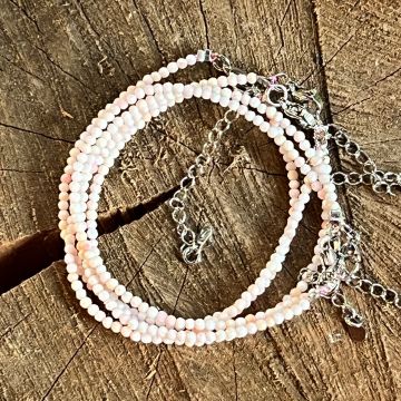 Bratara reglabila opal roz 2 mm