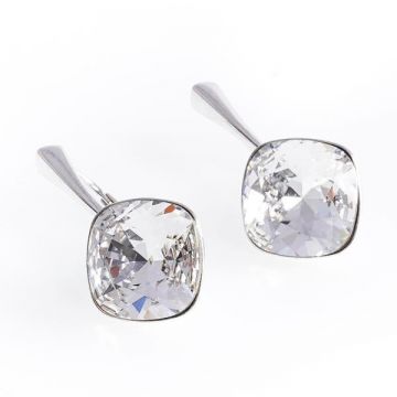 Cercei Argint 925, Swarovski cristal alb romb