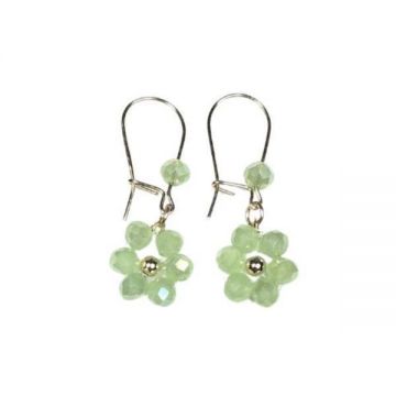 Cercei Aur 14k Gold Filled, floricele verzi