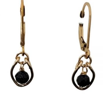 Cercei Aur14k Gold Filled, Gresie Albastra