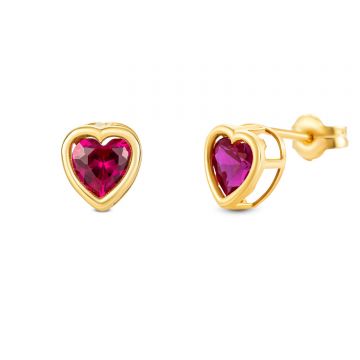 Cercei din aur 14K Big Stud Hearts
